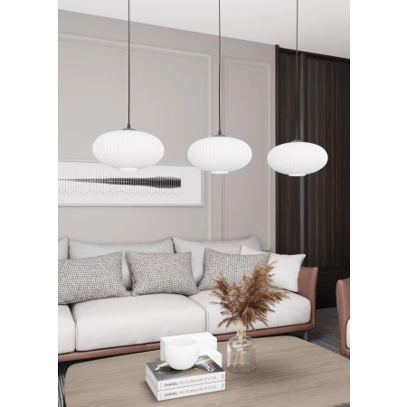 Lampa wisząca na listwie, z kloszami 1376/3 z serii COCO 3 BL OPAL - 3