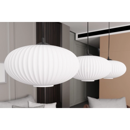 Lampa wisząca na listwie, z kloszami 1376/3 z serii COCO 3 BL OPAL - 4