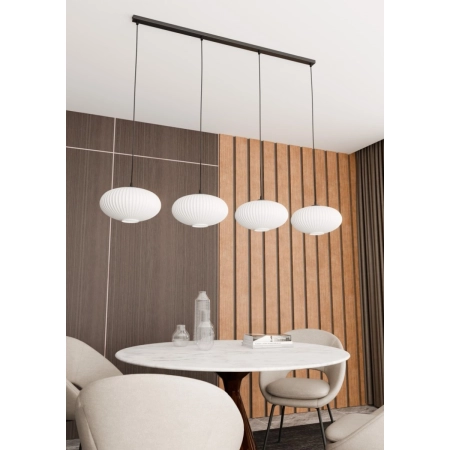 Lampa wisząca z listwą i kloszami 1376/4 z serii COCO 4 BL OPAL - 2