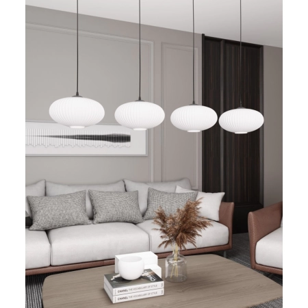 Lampa wisząca z listwą i kloszami 1376/4 z serii COCO 4 BL OPAL - 3