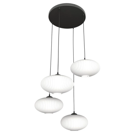 Czarno-biała lampa wisząca 1376/4PREM z serii COCO 4 BL PREM  OPAL