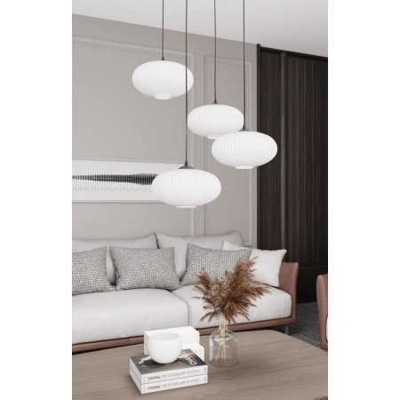 Czarno-biała lampa wisząca 1376/4PREM z serii COCO 4 BL PREM  OPAL - 3