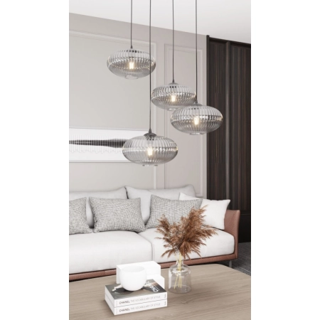 Lampa wisząca, 4 klosze 1377/4PREM z serii COCO 4 BL PREM  GRAFIT