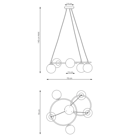 Spektakularna lampa wisząca, biała 1379/5 z serii LIBRA 5 BL OPAL - 5