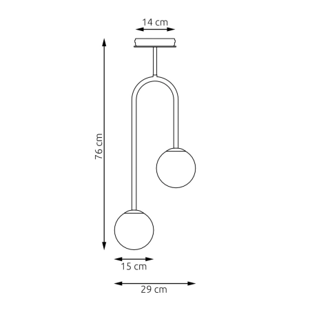 Podwójna lampa sufitowa z kloszami 1383/2 z serii ATRIA 2 BL OPAL - 6