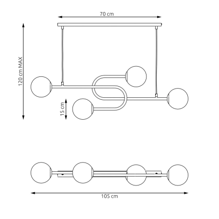 Reprezentacyjna lampa wisząca 1384/4 z serii ATRIA 4 BL GRAFIT - 7