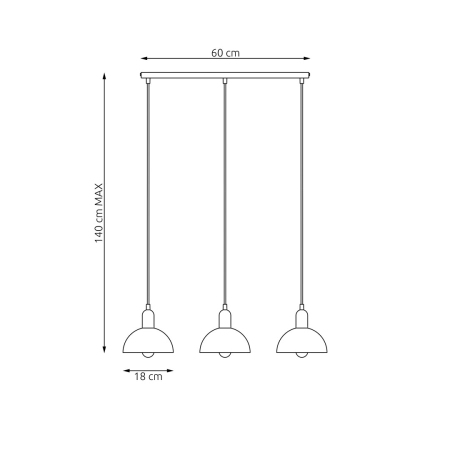 Czarno-złota lampa wisząca, trzypunktowa 1386/3 z serii MOTO 3 BL