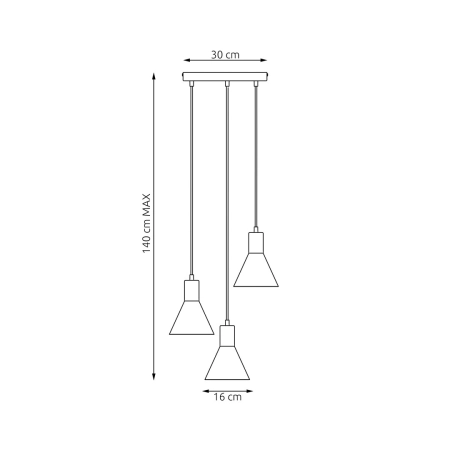 Nowoczesna lampa wisząca, czarna 1388/3PREM z serii ROSA 3 PREM BL - 5