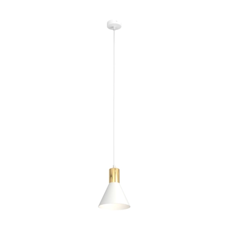 Elegancka, biało-złota lampa wisząca 1389/1 z serii ROSA 1 WH