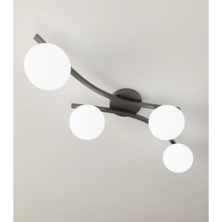 Minimalistyczna lampa sufitowa, czarna 1390/4 z serii OPUS 4 BL OPAL - 5