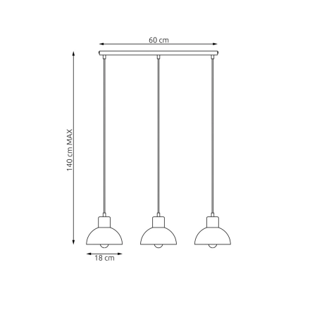 Lampa wisząca z dodatkiem drewna 1394/3 z serii SECO 3 WH - 5