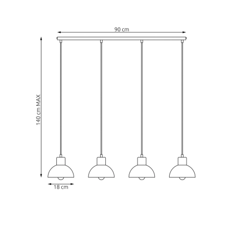 Stylowa lampa do oświetlenia stołu 1394/4 z serii SECO 4 WH - 5