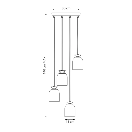 Lampa z czarno-złotymi kloszami 1400/4PREM z serii TARGET 4 PREM BL - 5