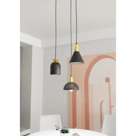 Designerska lampa wisząca, nowoczesna 1402/3PREM z serii FOX 3 PREM BL