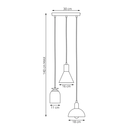 Designerska lampa wisząca, nowoczesna 1402/3PREM z serii FOX 3 PREM BL