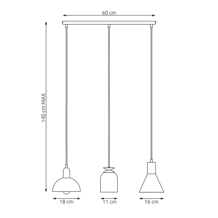 Biało-złota, doskonała lampa wisząca 1403/3 z serii FOX 3 WH