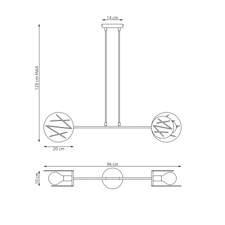 Loftowa lampa wisząca w kolorze czarnym 1411/2 z serii XOTIC 2 BL - 5