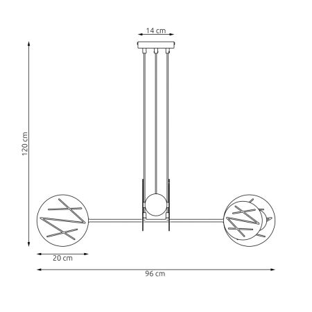 Niespotykana lampa wisząca, otwarte abażury 1412/4 z serii XOTIC 4 WH - 5