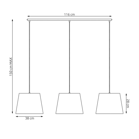 Potrójna lampa wisząca z abażurami 1404/3 z serii EPOCA 3 BEIGE - 5