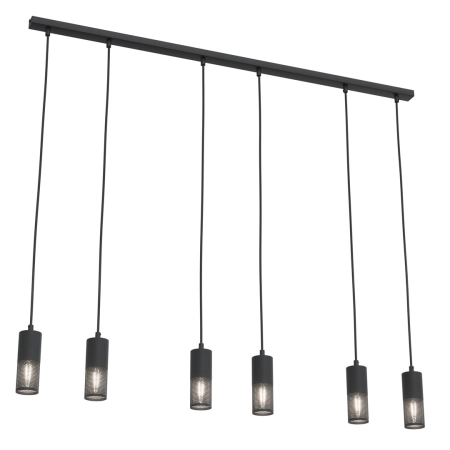 Czarna lampa nad stół lub wyspę 1407/6 z serii MELT 6 BLACK