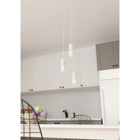 Biała lampa wisząca na żarówki E14 1408/3PREM z serii MELT 3PREM WHITE