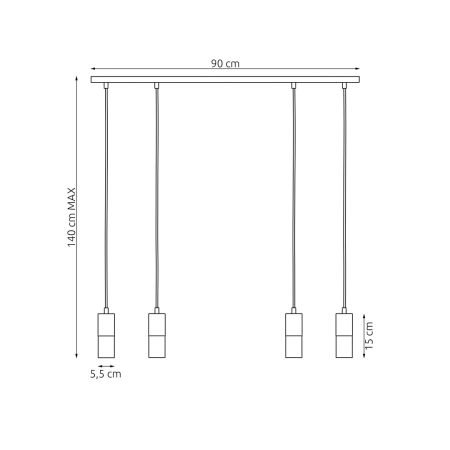 Lampa wisząca nad wyspę lub blat roboczy 1408/4 z serii MELT 4 WHITE