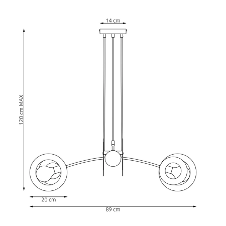 Lampa wisząca z dekoracyjnymi kołami 1413/4 z serii EUFORIA 4 BL - 5