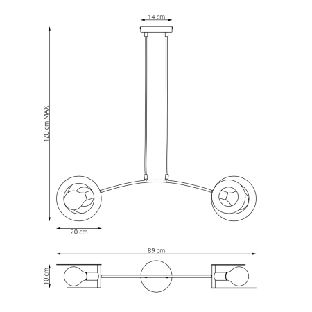 Biała lampa wisząca na dwie żarówki 1414/2 z serii EUFORIA 2 WH - 5