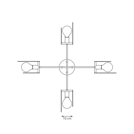 Poczwórna lampa wisząca na żarówki E27 1414/4 z serii EUFORIA 4 WH - 6