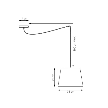 Lampa wisząca abażur na długim zwisie 1424/1 z serii ASCOT 1 GRAY - 3