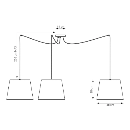 Lampa wisząca pająk z kolorowymi abażurami 1425/3 z serii ASCOT 3 MIX - 3