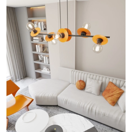 Unikalna lampa wisząca, do jadalni 1428/6 z serii TOKEN 6 BL ORANGE - 2