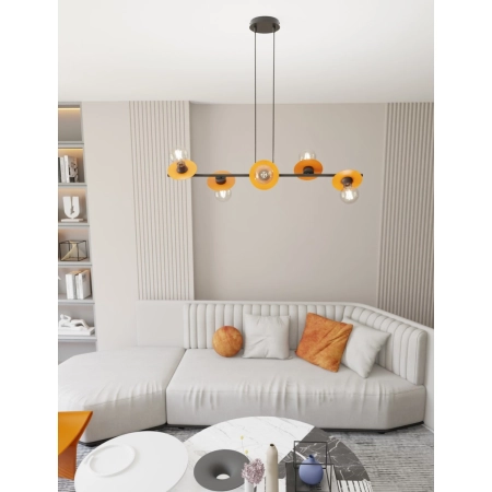 Unikalna lampa wisząca, do jadalni 1428/6 z serii TOKEN 6 BL ORANGE - 3