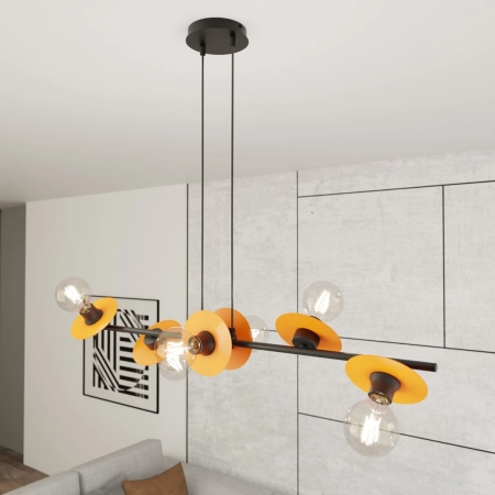 Unikalna lampa wisząca, do jadalni 1428/6 z serii TOKEN 6 BL ORANGE - 4