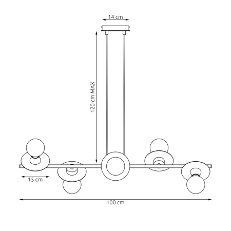 Unikalna lampa wisząca, do jadalni 1428/6 z serii TOKEN 6 BL ORANGE - 7