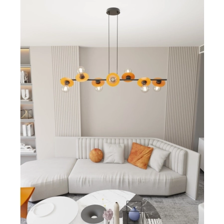 Pomarańczowa lampa wisząca 1428/8 z serii TOKEN 8 BL ORANGE - 3