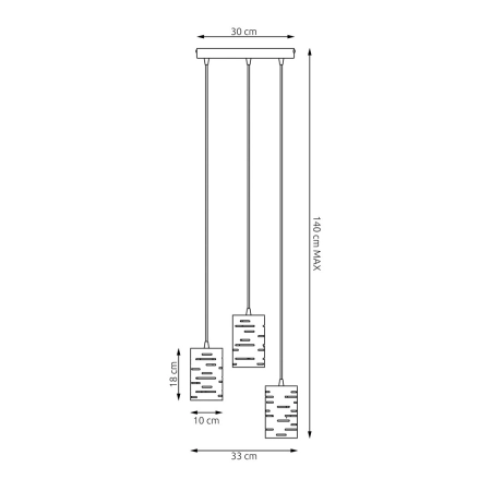 Nowoczesna lampa wisząca do sypialni 1431/3PREM z serii TANK 3PREM BL - 2