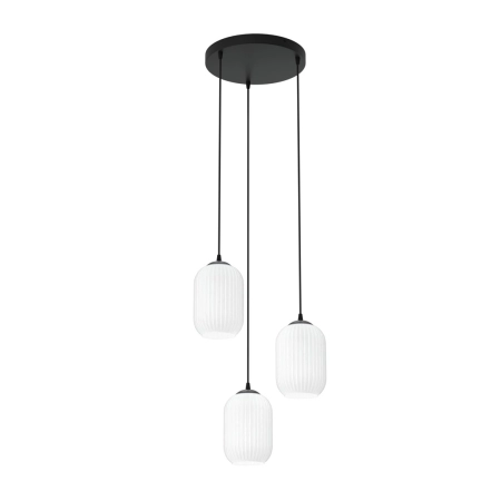 Lampa wisząca, czarno-biała 1435/3PREM z serii VERDI 3PREM BL OPAL