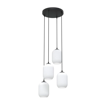 Lampa wisząca, białe klosze 1435/4PREM z serii VERDI 4PREM BL OPAL