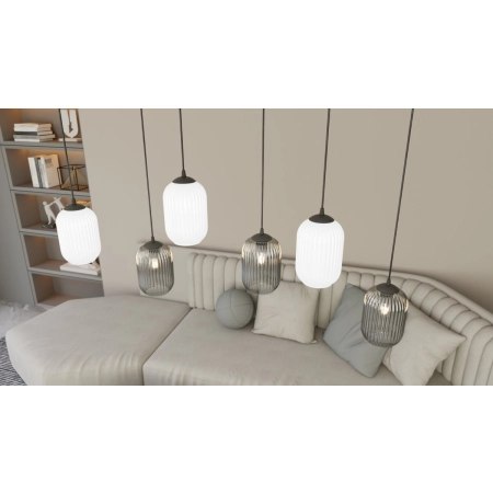 Lampa wisząca z trzema kloszami 1436/3 z serii VERDI 3 BL MIX