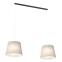 Lampa wisząca, dwa zwisy, abażury 1404/2 z serii EPOCA 2 BEIGE