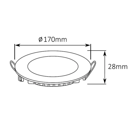 Okrągła oprawa podtynkowa LED ⌀17cm 4000K HB10004 z serii SKIATHOS - wymiary