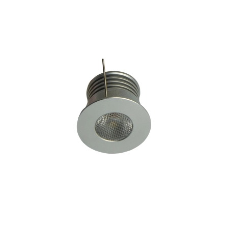 Srebrne, okrągłe oczko podtynkowe LED ⌀3,6cm HB11011 z serii PUNTO