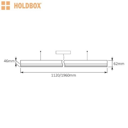 Lampa wisząca LED przezroczysta 4000K 112cm HB25052 z serii LARISA - wymiary