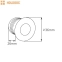 Srebrne, okrągłe oczko podtynkowe LED ⌀3,6cm HB11011 z serii PUNTO - wymiary