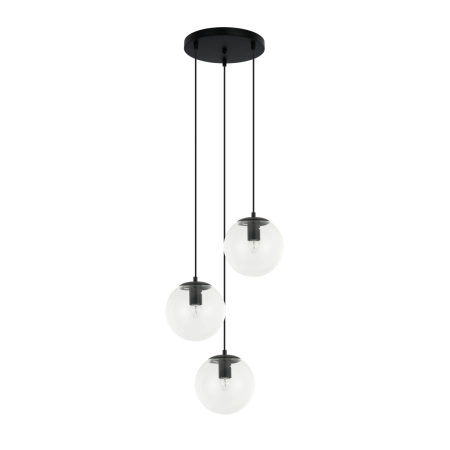 Lampa wisząca, przezroczyste klosze PND-58867-3S-BK z serii SARPO