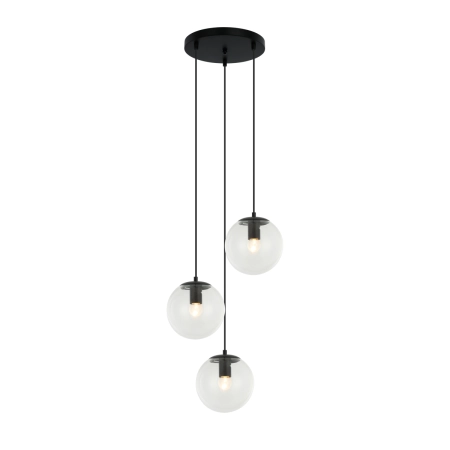 Lampa wisząca, przezroczyste klosze PND-58867-3S-BK z serii SARPO - 2