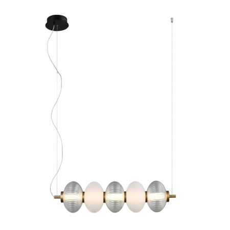 Designerska, szeroka lampa wisząca LED PND-84938-4-BK z serii TESTA