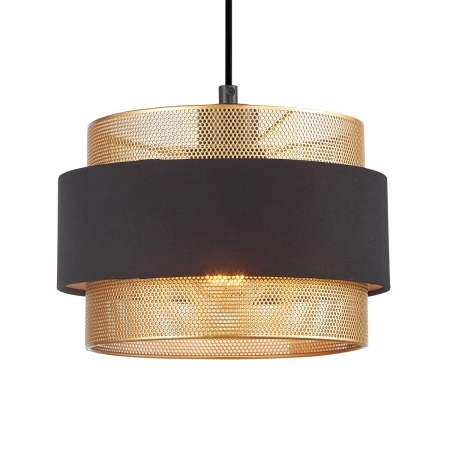 Nowoczesna lampa wisząca z abażurem PND-27467-1-BK-GD z serii BANS - 2