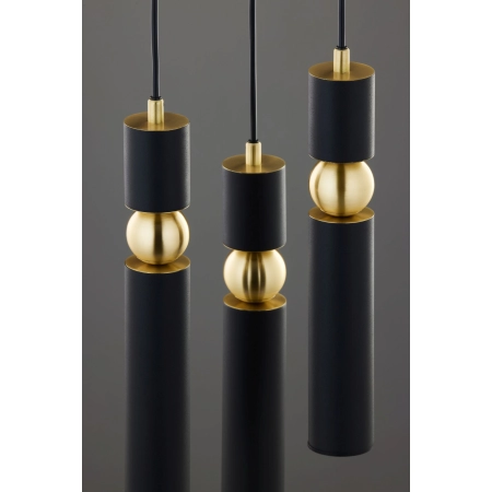 Czarno-złota, stylowa lampa wisząca JUP 2013 AL3 CZ/CZ z serii ALAS - 4